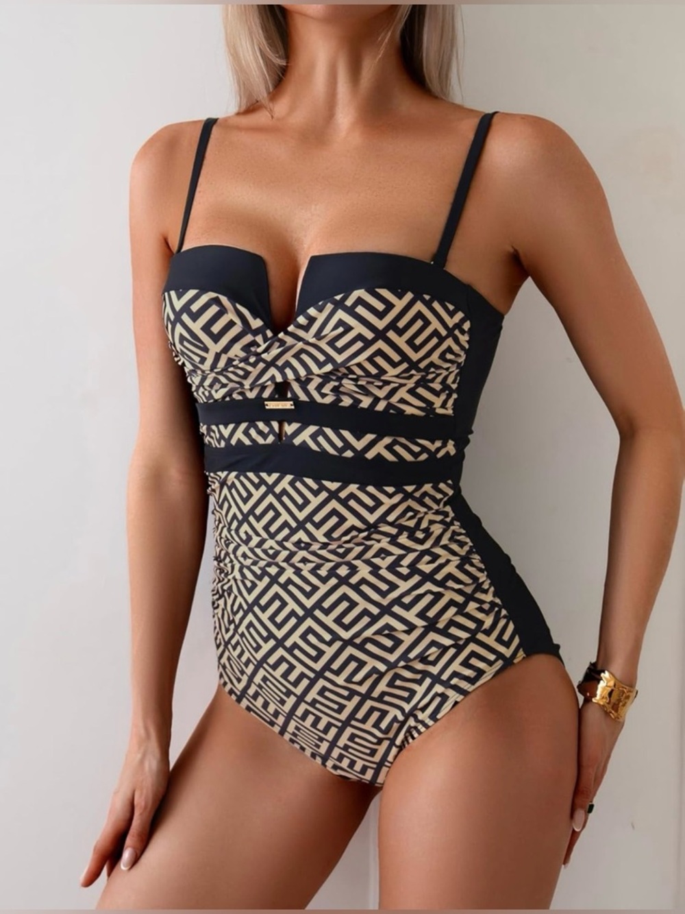 Eomenie Women's Push Up Wrap Front Swimsuit One Piece Tummy Control Bathing Suit